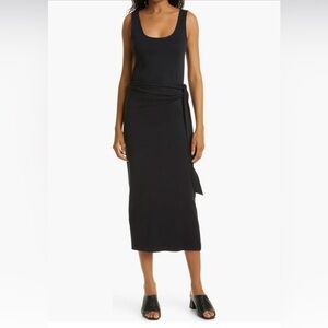 Vince Black Midi Wrap Dress